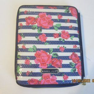 Signature Betsey Johnson Case Red Flowers Blue Stripes